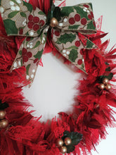 Load image into Gallery viewer, Red Christmas Tufty Wreath
