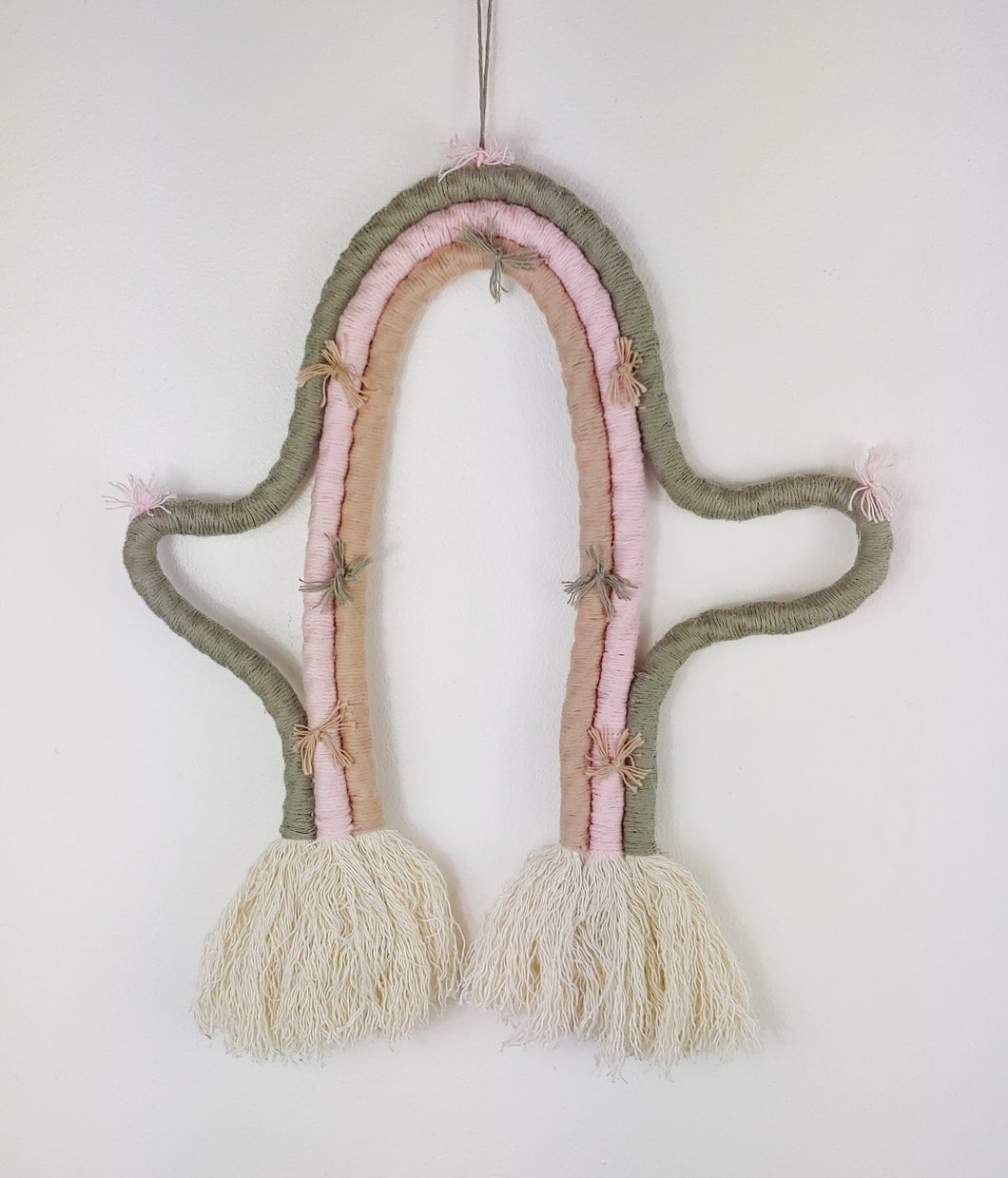 Large Pastel Macrame Cactus
