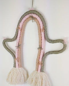 Large Pastel Macrame Cactus