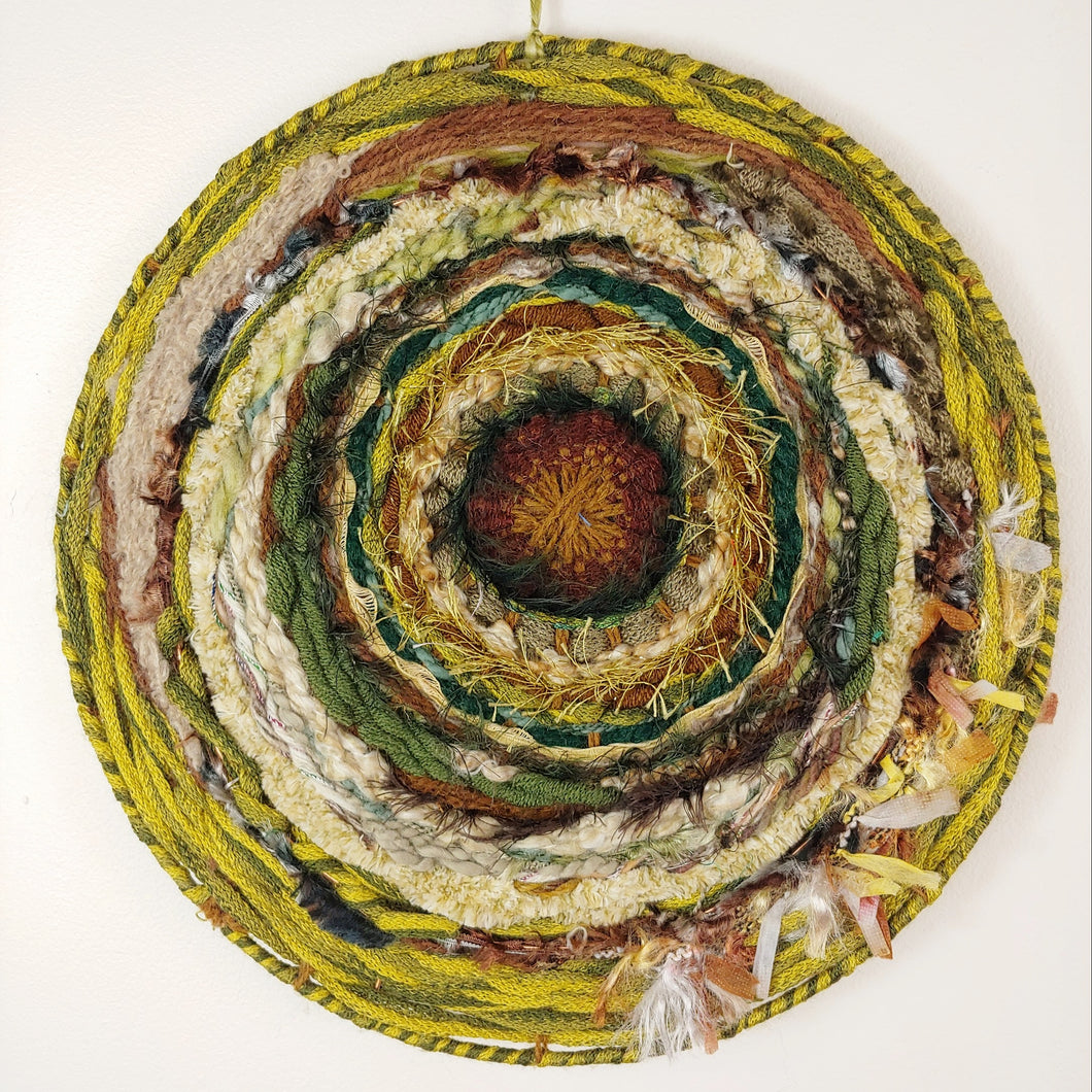 Forest Green Circle Weave