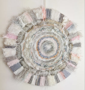 Pink, white and grey Circle Weave