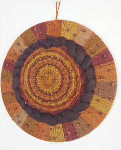Brown Beaded Rustic Circle Weave