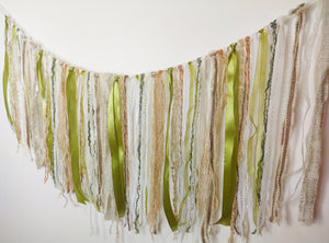 Green and cream lace Garland