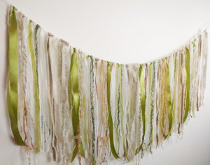 Green and cream lace Garland