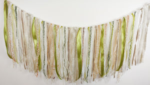 Green and cream lace Garland