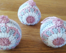 Load image into Gallery viewer, Blush and Grey Crochet Bauble
