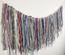 Load image into Gallery viewer, Grey &amp; Blue Textile Garland
