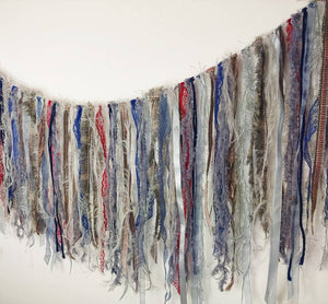 Grey & Blue Textile Garland